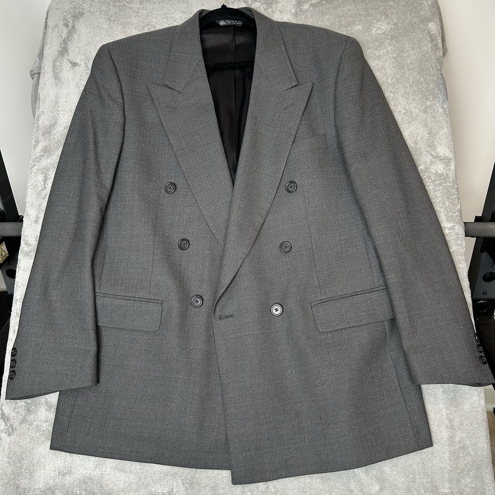 CHRISTIAN DIOR MONSIEUR PARIS 100% PURE WOOL USA VINTAGE SPORT COAT JACKET GRAY